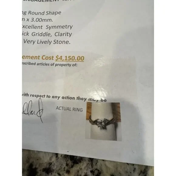 LADIES 14K GOLD ENGAGEMENT RING 14KT Solitaire. Size 9 1/2 - Picture 10 of 16
